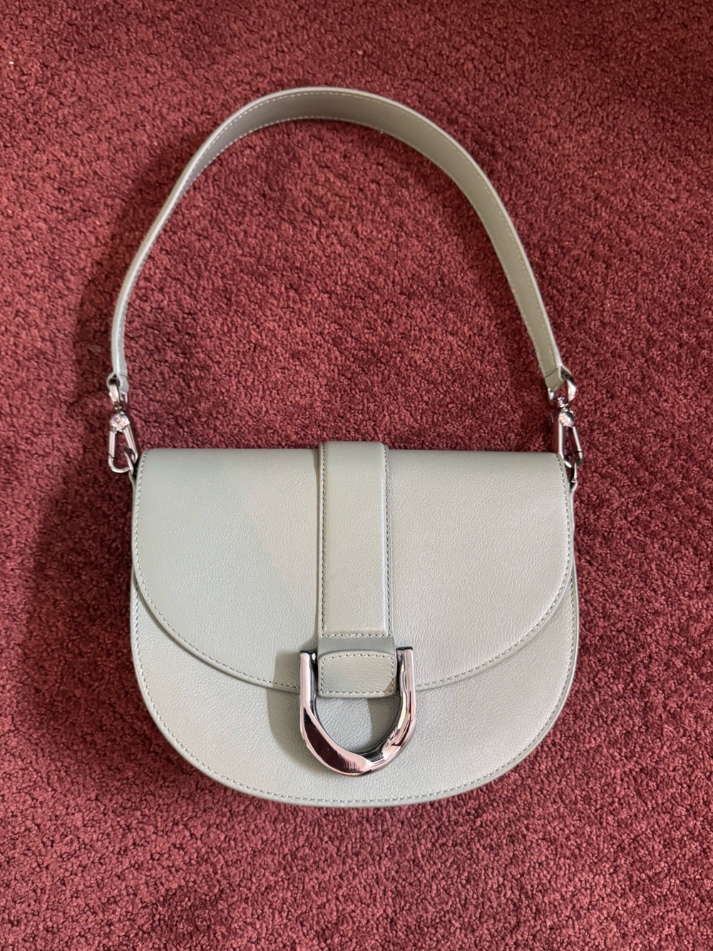 SOLD OUT RARE CHARLES AND KEITH GABINE LEATHER SADDLE BAG IN SAGE GREEN